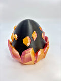 Black Crystal Dragon Egg with baby dragon