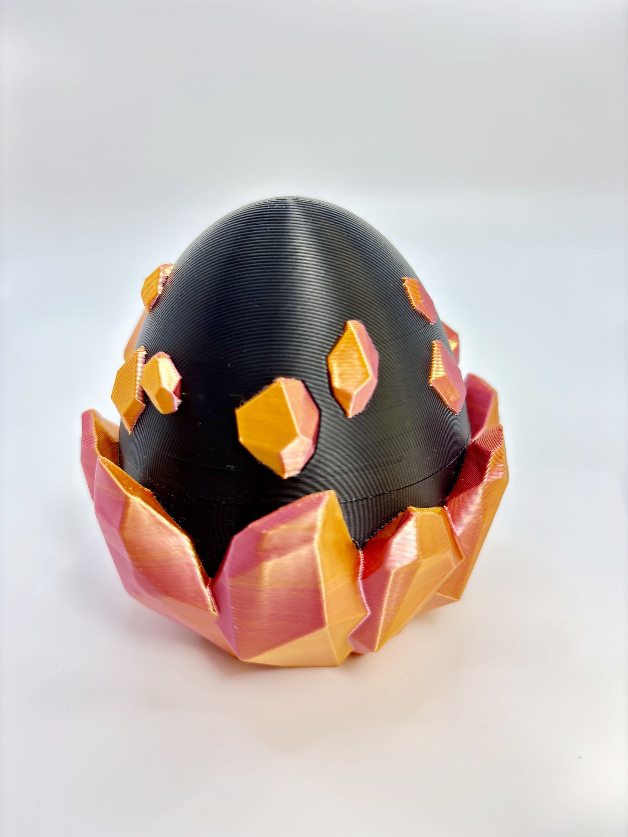 Black Crystal Dragon Egg with baby dragon