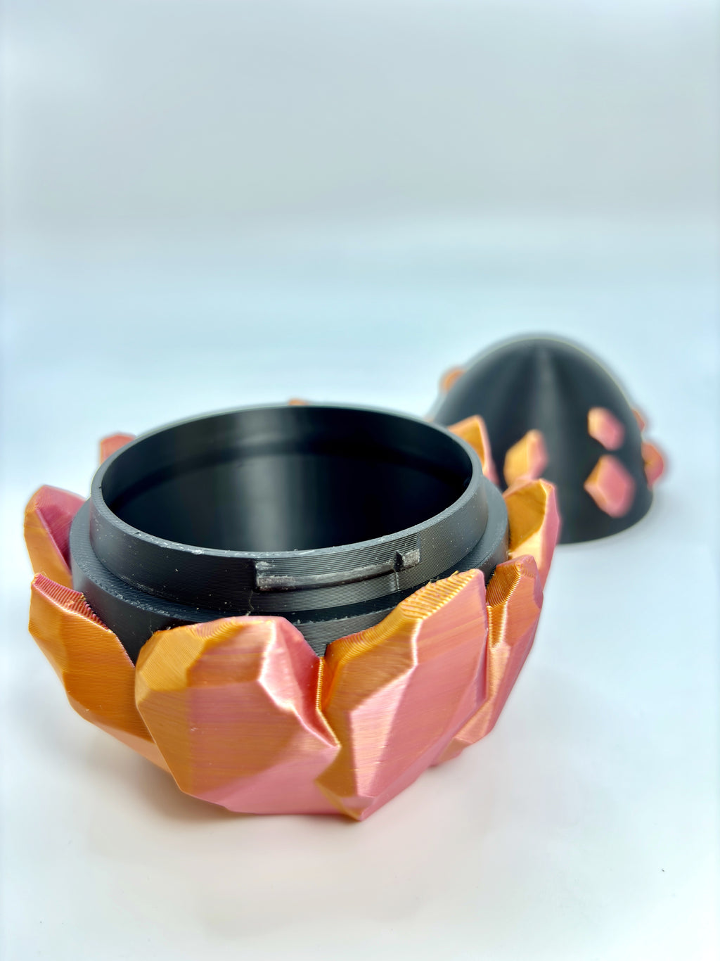 Black Crystal Dragon Egg with baby dragon