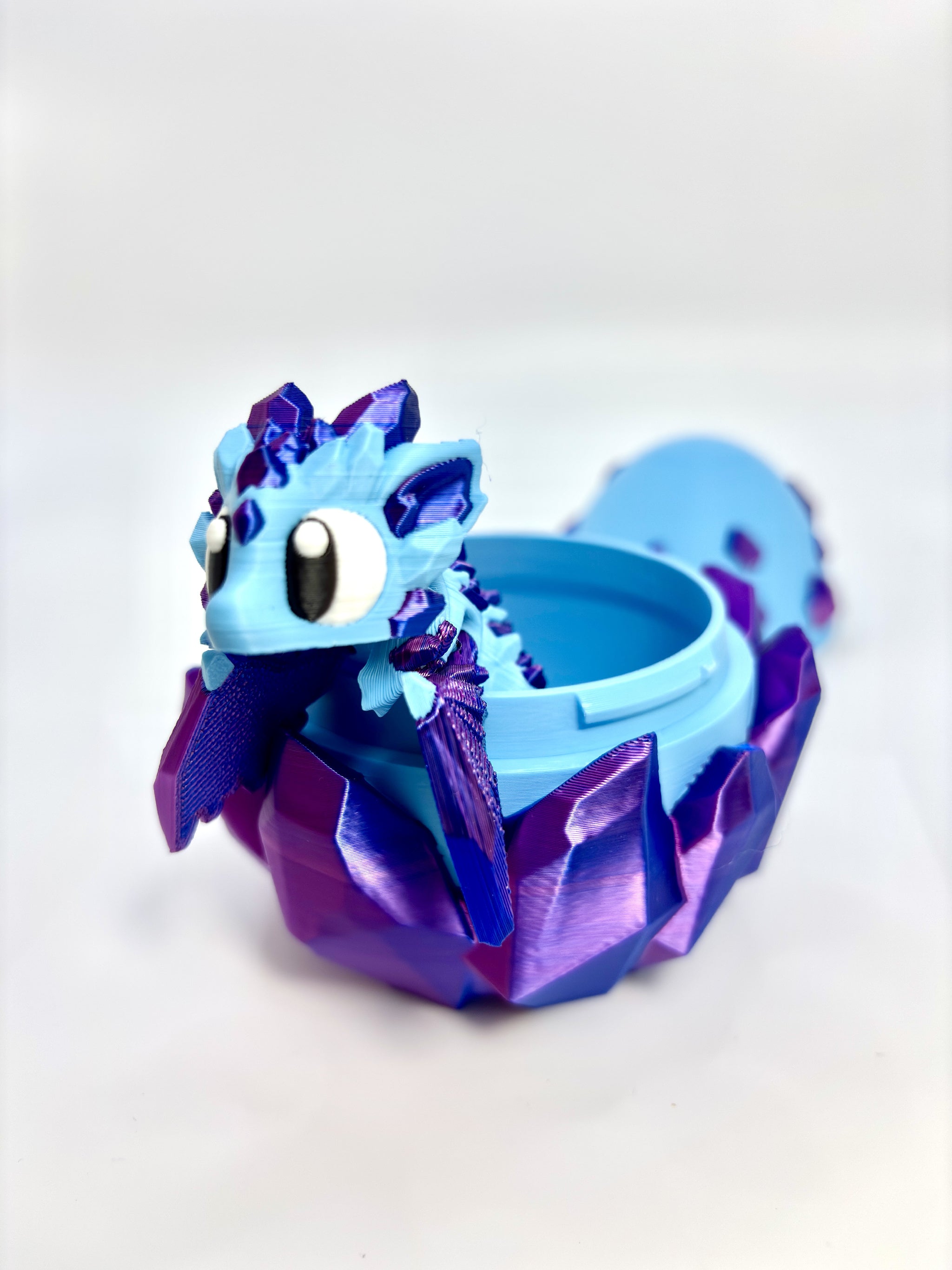 Blue Crystal Dragon Egg with Baby Dragon