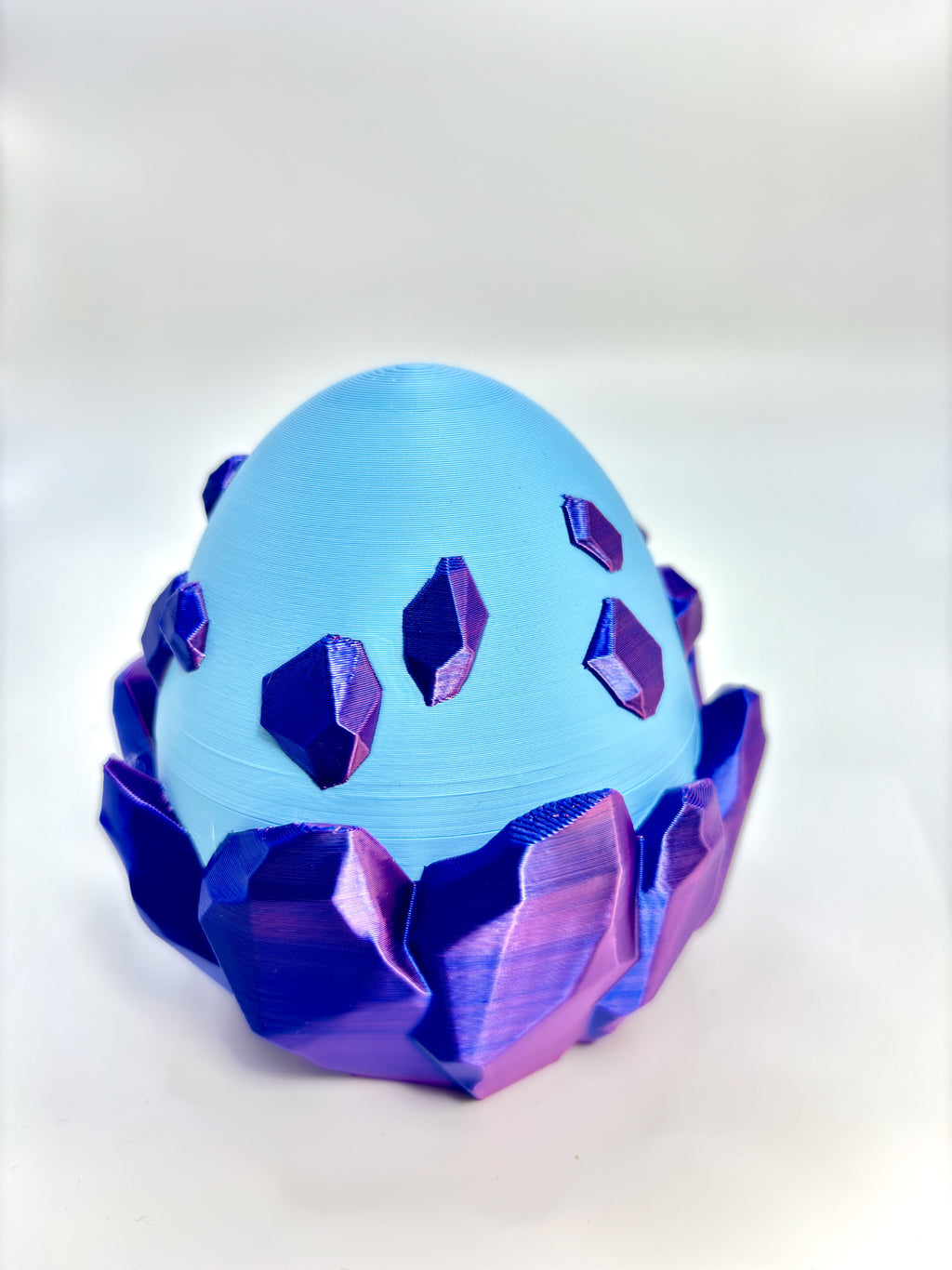 Blue Crystal Dragon Egg with Baby Dragon