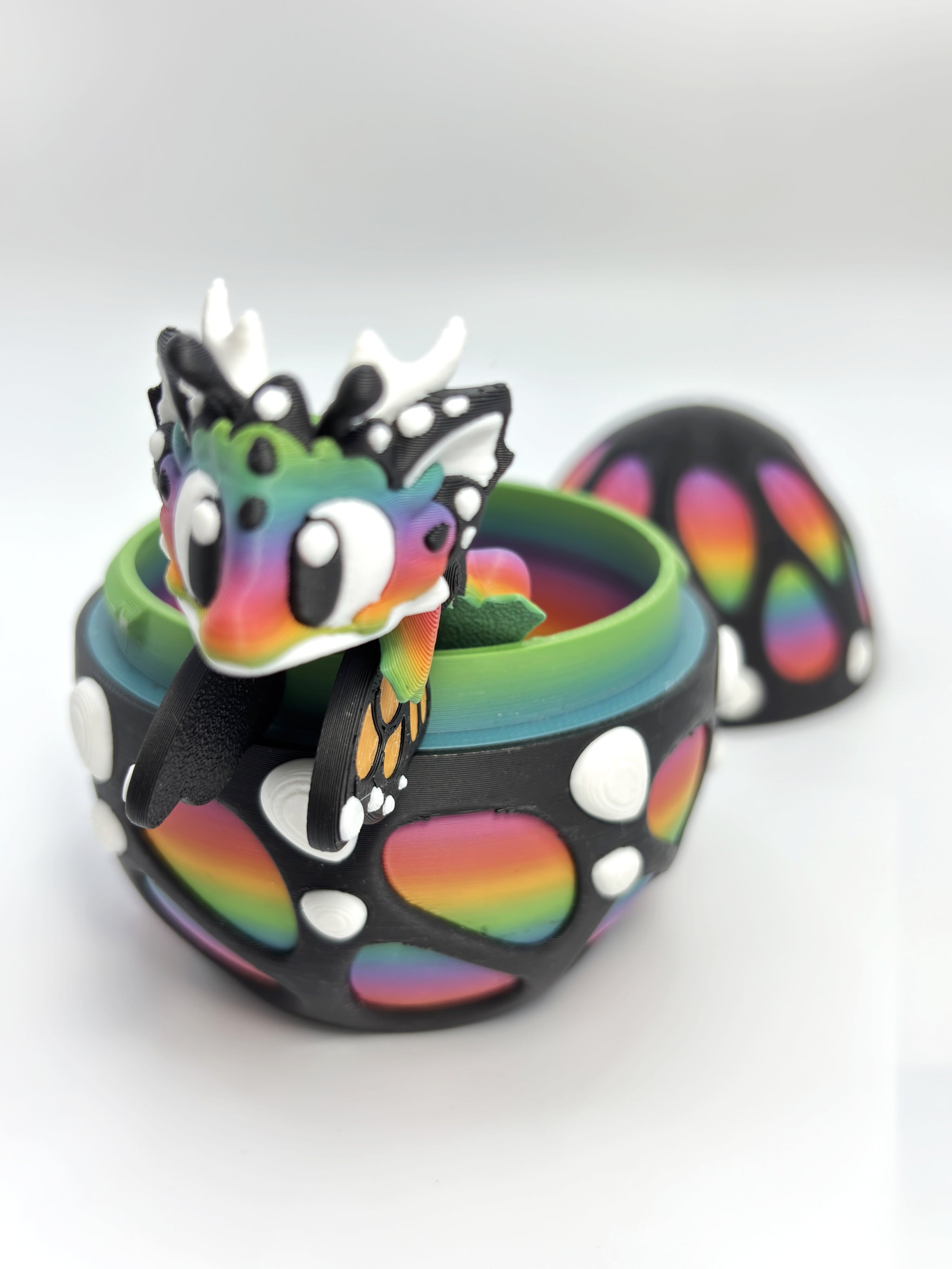 Rainbow Dragon Egg with Baby Dragon