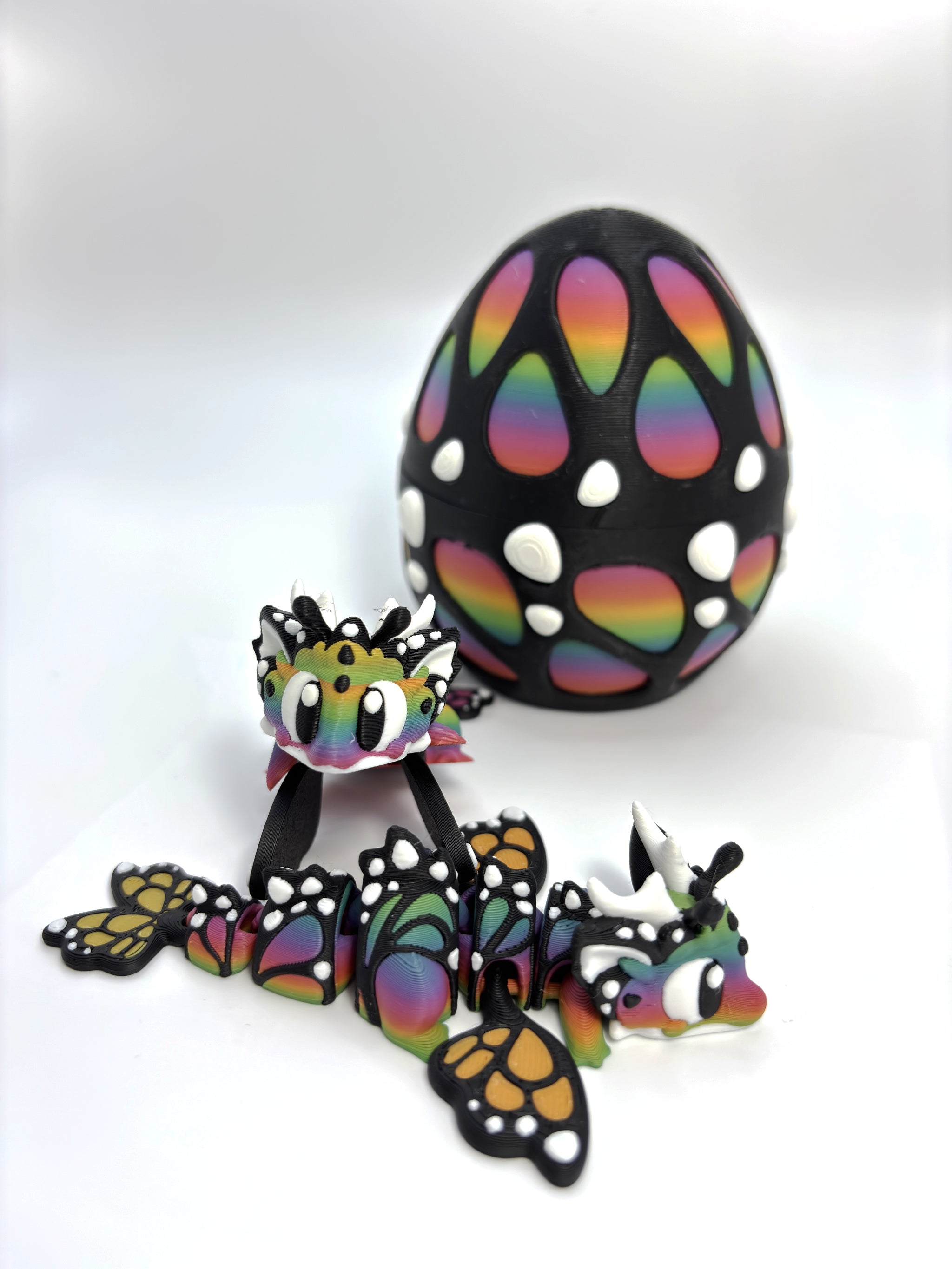 Rainbow Dragon Egg with Baby Dragon