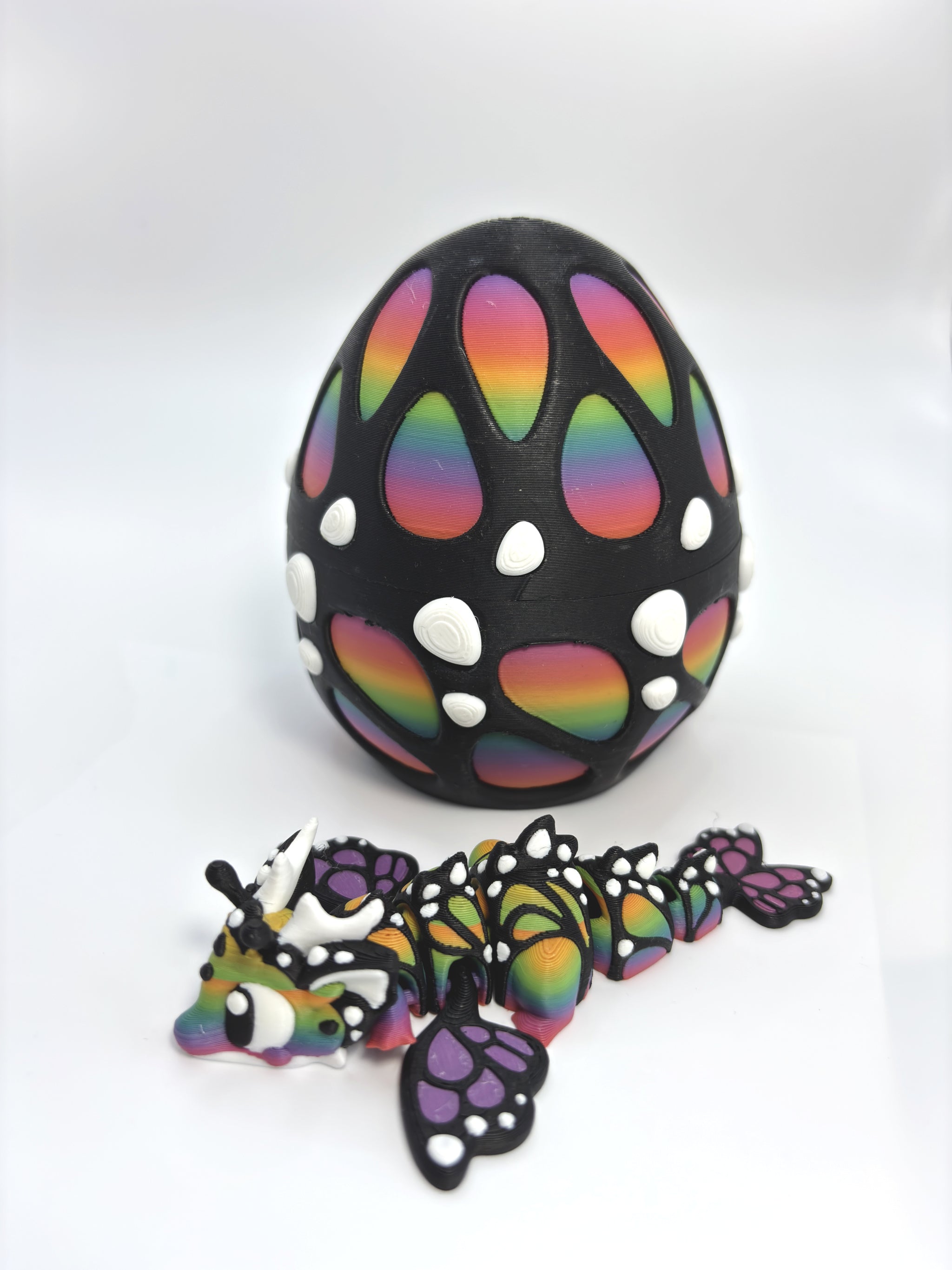 Rainbow Dragon Egg with Baby Dragon