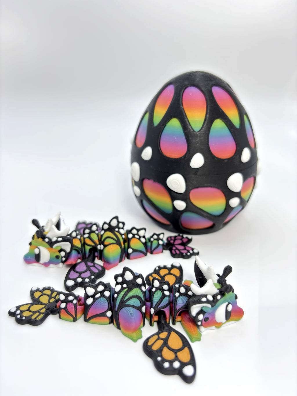 Rainbow Dragon Egg with Baby Dragon