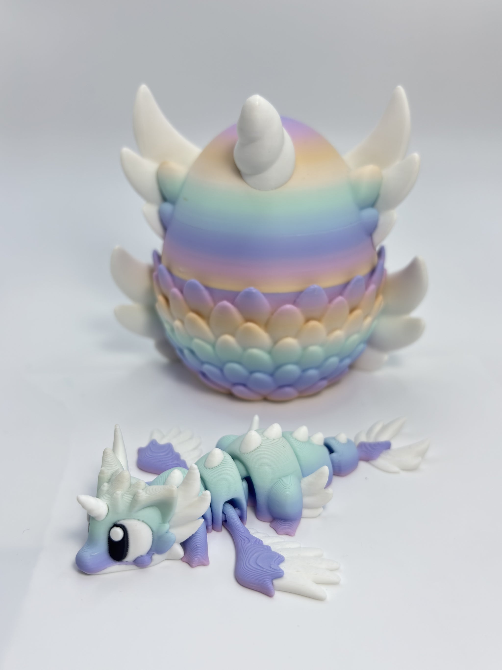 Unicorn Dragon Egg with baby dragon